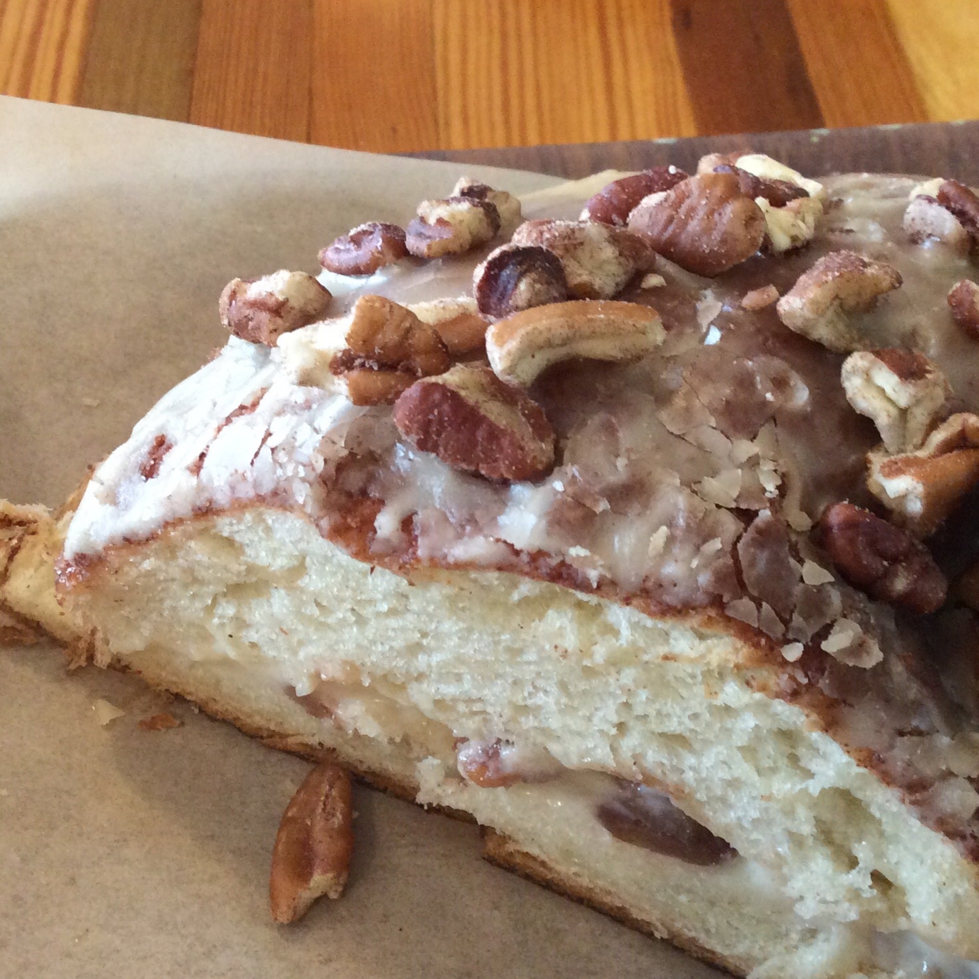 Kringle slice Breads On Oak